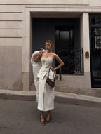 Esenia Milk Tweed Skirt and Corset Set