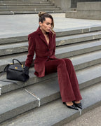 Velvet Trousers Burgundy