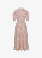 Afternoon Tea Silk Dress | Romantic Floral Silk Midi Dress