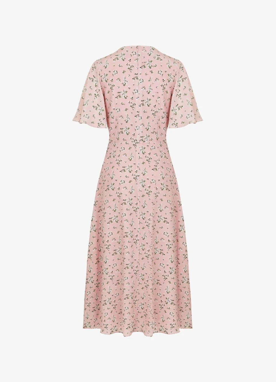 Sonnet Silk Floral Midi Dress | Romantic Rose Print Dress for Women