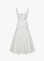 Embroidered Linen Sundress | Romantic Linen Dress for Women