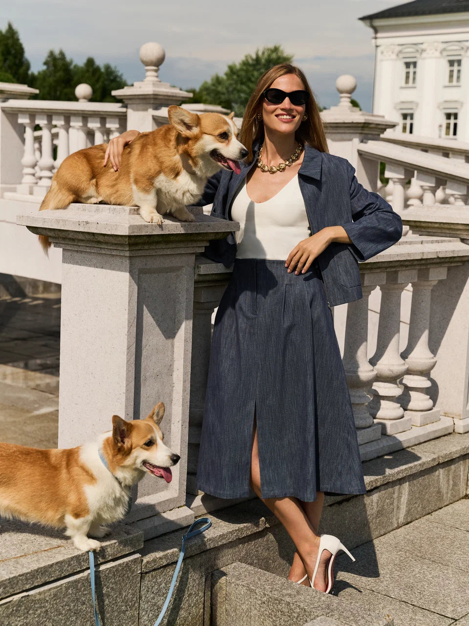Countryside Skirt in Italian Denim