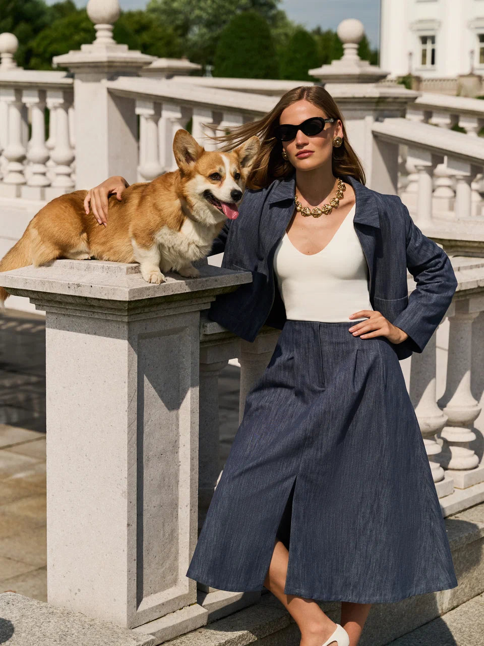 Countryside Skirt in Italian Denim