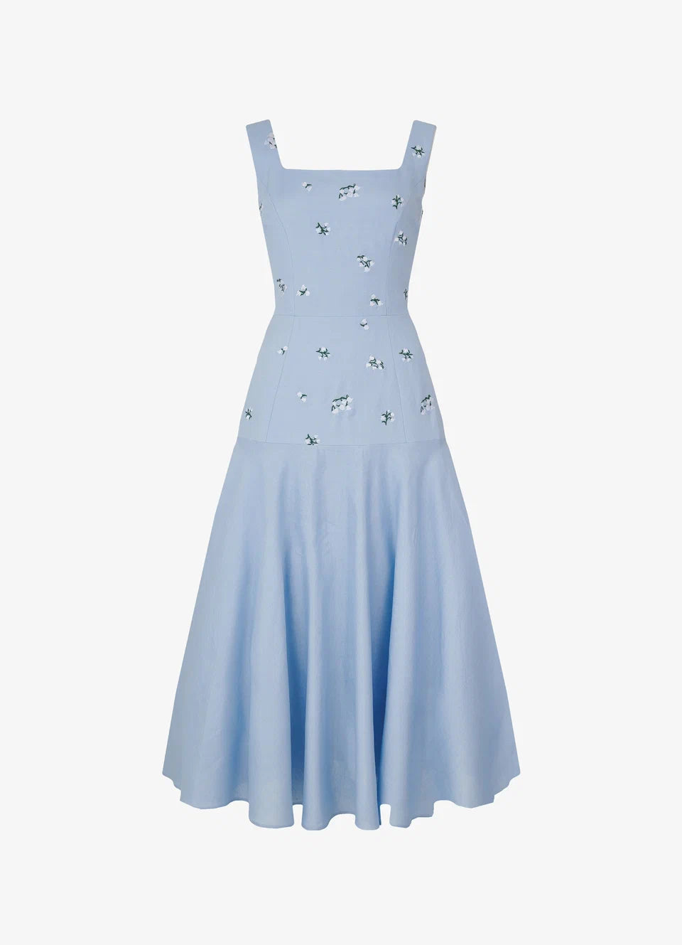 Embroidered Linen Sundress | Romantic Linen Dress for Women