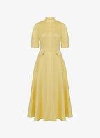 Amalfi Linen Blend Dress | Embroidered Midi Dress for Women
