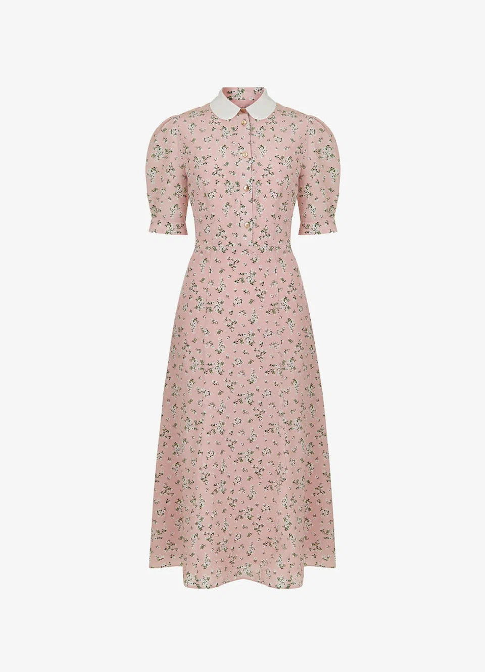 Afternoon Tea Silk Dress | Romantic Floral Silk Midi Dress