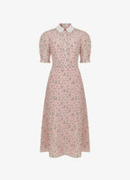 Afternoon Tea Silk Dress | Romantic Floral Silk Midi Dress