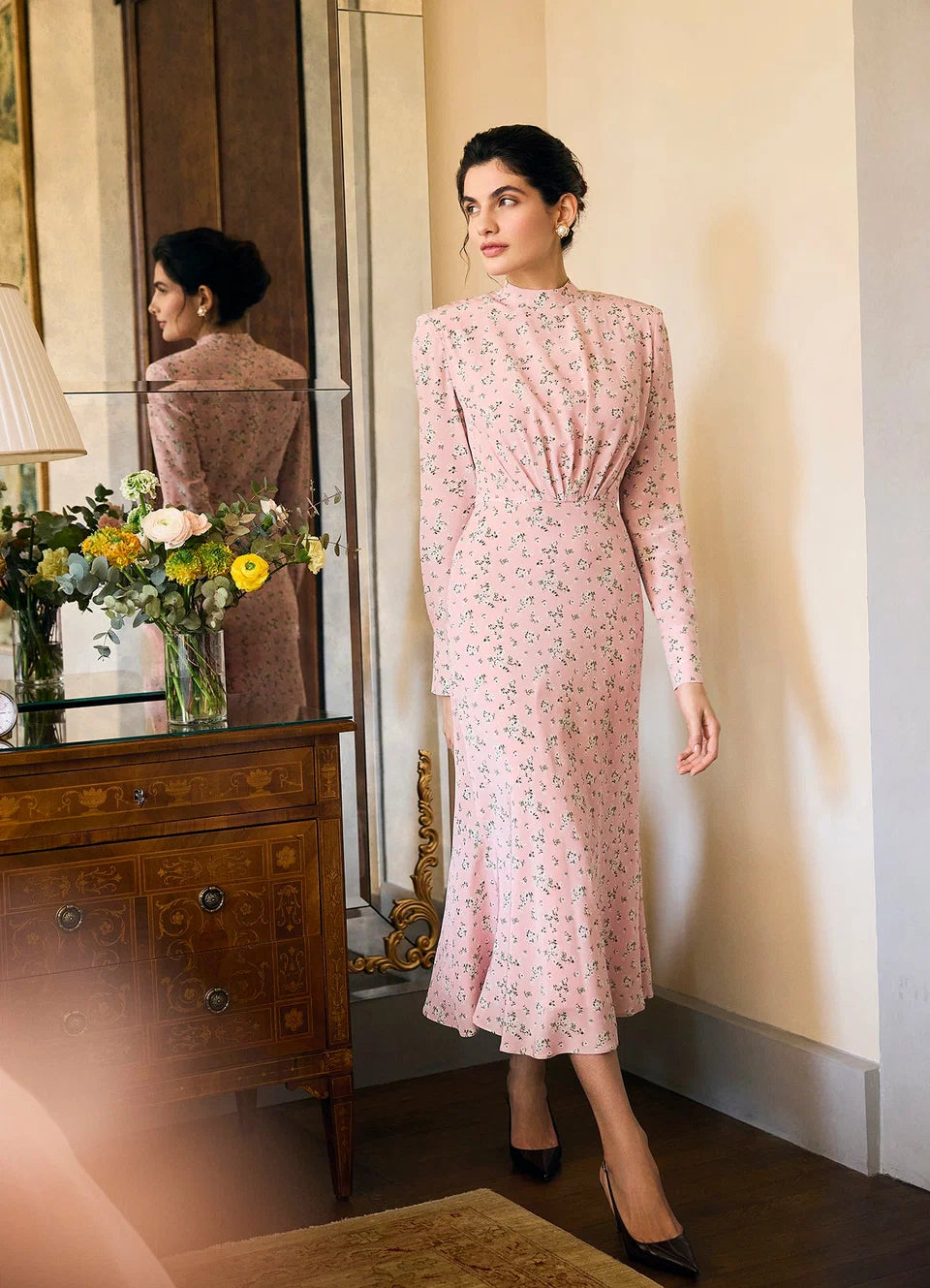 Nina Silk Dress | Luxury Floral Silk Dress for Women