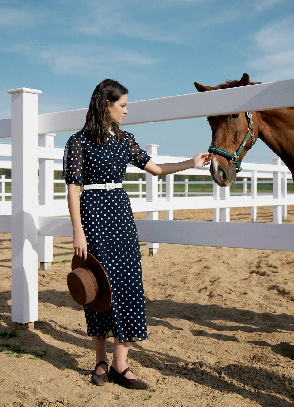 Polka Dot Collared Midi Dress | Vintage-Inspired Women's Dress