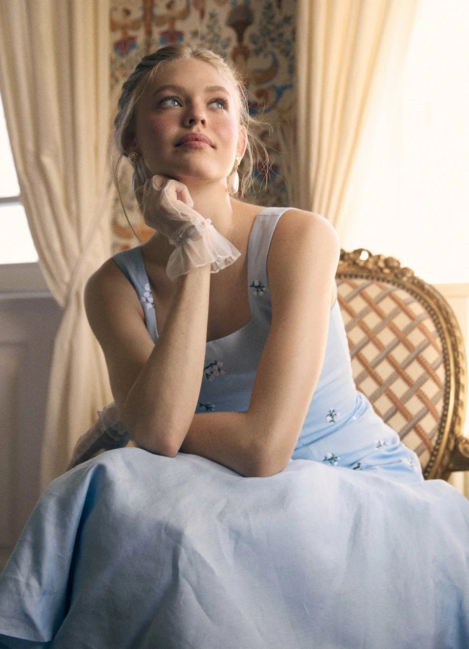Embroidered Linen Sundress | Romantic Linen Dress for Women