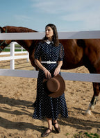 Polka Dot Collared Midi Dress | Vintage-Inspired Women's Dress
