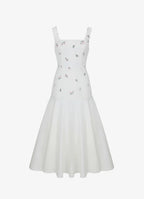 Embroidered Linen Sundress | Romantic Linen Dress for Women