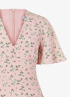 Sonnet Silk Floral Midi Dress | Romantic Rose Print Dress for Women