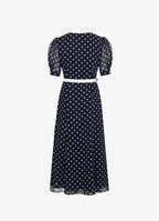 Polka Dot Collared Midi Dress | Vintage-Inspired Women's Dress